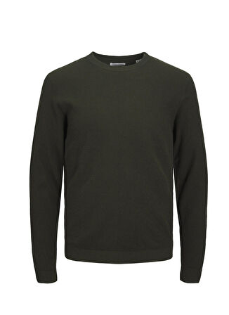 Jack & Jones Bisiklet Yaka Standart Haki Erkek Kazak 12236766_JJEMARCUS KNIT CREW NECK