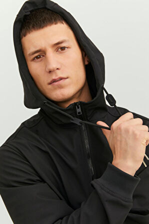 Jack & Jones Standart Siyah Erkek Ceket 12236300_JJEBASIC SOFTSHELL HOOD NO