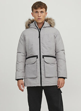 Jack & Jones Gri Erkek Mont 12235858_JJEWING PARKA SN