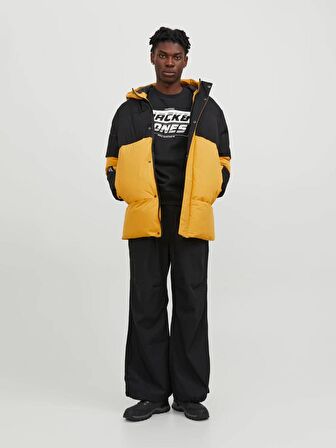 12235870 Jack & Jones Jjeforce Puffer Sn Erkek Mont Honey Gold