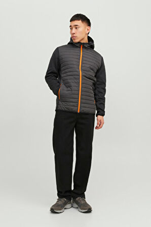 Jack & Jones Erkek Jjemultı Rüzgara Dayanıklı Kapüşonlu Mont 12182242 Asfalt