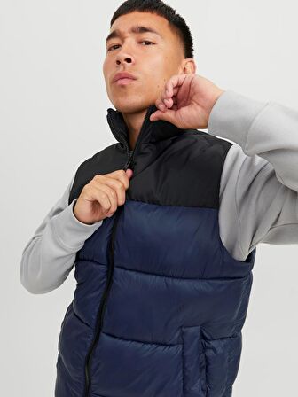 Jack & Jones Erkek Dik Yakalı Fermuarlı Şişme Mont - 12235861