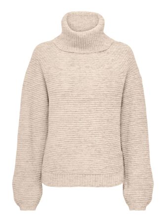 Only Boğazlı Yaka Örme Krem Kadın Kazak 15294486