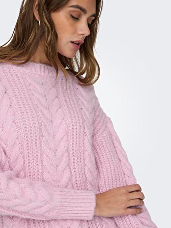 Only O Yaka Pembe Kadın Kazak 15294820