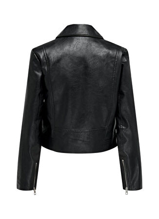 Only Dar Siyah Kadın Ceket ONLNEWVERA FAUX LEATHER BIKER OTW