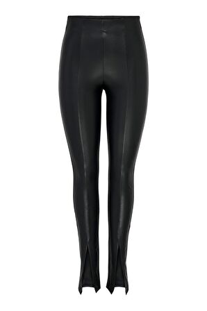 ONLY ONLPAPAYA FAUX LEATH SLIT LEGGING CC OTW SİYAH