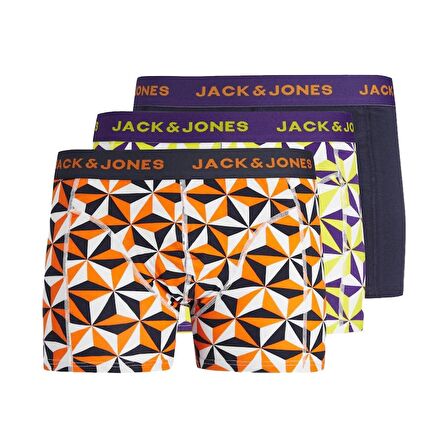 Jack & Jones 12240234 Jacgeometrıc Gems Trunks 3 Pack Renkli