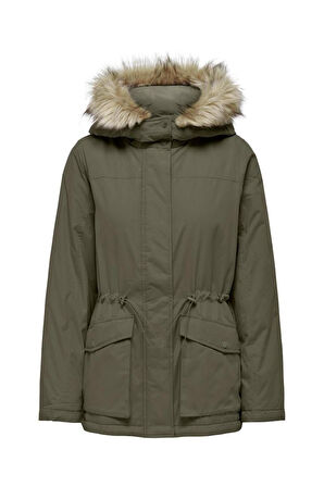 Only Kapüşonlu Kürklü Lucia Kadın Parka Mont - 15293847