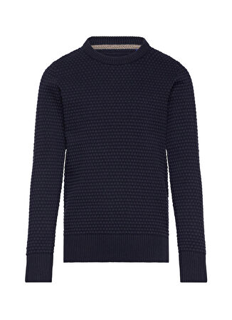 Jack & Jones Bisiklet Yaka Normal Düz Lacivert Erkek Kazak JJEATLAS KNIT CREW NECK JNR