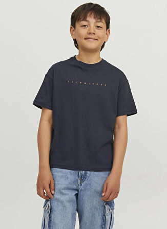 Jack & Jones Baskılı Lacivert Erkek Çocuk T-Shirt 12237435