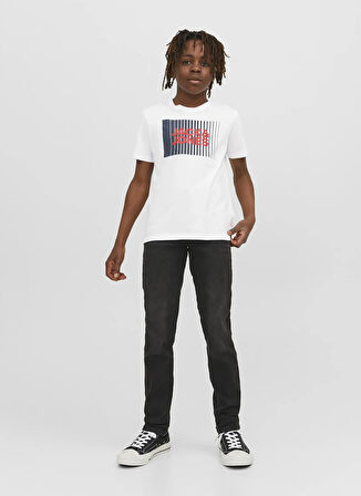 Jack & Jones Baskılı Beyaz Erkek Çocuk T-Shirt 12237411