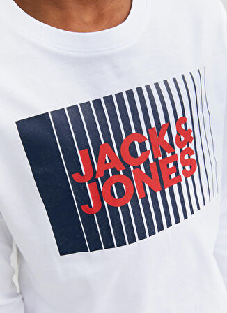 Jack & Jones Baskılı Beyaz Erkek Çocuk T-Shirt JJECORP LOGO TEE PLAY LS O-NECK NOO