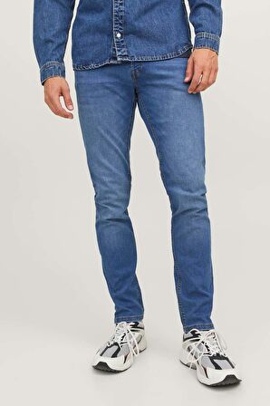 Jack & Jones Erkek Jjıglenn Düşük Bel Slim Fit Jean Pantolon 12243592 Mavi