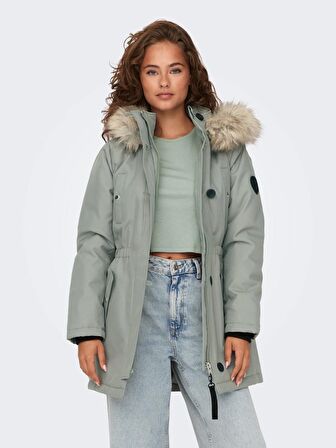 Only Kapüşonlu Yeşil Kadın Parka 15304625