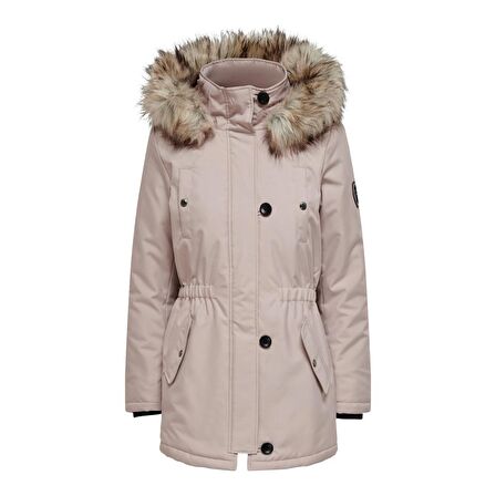 Only Kapüşonlu Pudra Kadın Parka 15304625