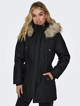 Only Kapüşonlu Siyah Kadın Parka 15304625