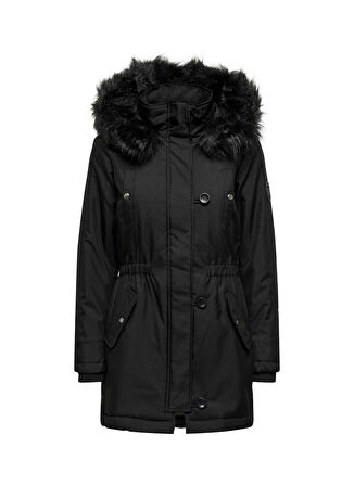 Only Siyah Kadın Kaban ONLIRIS FUR WINTER PARKA CC 2023 OT