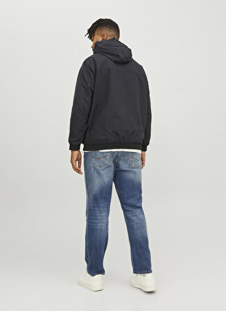 Jack & Jones Standart Siyah Erkek Ceket 12243517_JJERUSH HOOD BOMBER NOOS P