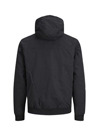 Jack & Jones Standart Siyah Erkek Ceket 12243517_JJERUSH HOOD BOMBER NOOS P