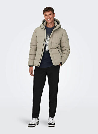 Only & Sons Açık Haki Erkek Mont ONSCAYSON PUFFA OTW NOOS