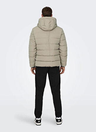 Only & Sons Açık Haki Erkek Mont ONSCAYSON PUFFA OTW NOOS