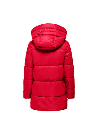Only Açık Kırmızı Kadın Mont ONLNEWSCARLETT HOOD PUFFER CC OTW