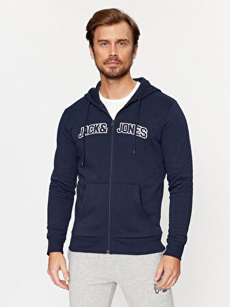 Jack & Jones Erkek Fermuarlı ve Kapüşonlu Sweatshirt - 12241567