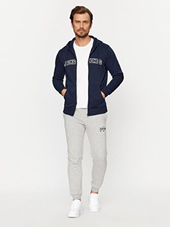 Jack & Jones Erkek Fermuarlı ve Kapüşonlu Sweatshirt - 12241567