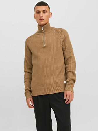 Jack & Jones Erkek Yarım Fermuarlı Boğazlı Kazak - 12236308