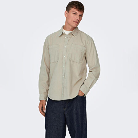 Only & Sons Alp Erkek Bej Gömlek (22024716-SLG)