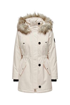 Only Kapüşonlu Ekru Kadın Parka 15304625