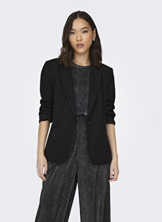 Only Siyah Kadın Blazer ONLVIVIAN L/S GLIT PINSTRIPE BLAZER