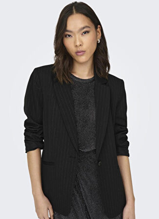 Only Siyah Kadın Blazer ONLVIVIAN L/S GLIT PINSTRIPE BLAZER
