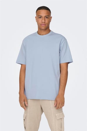 ONSFRED LIFE RLX SS TEE NOOS Erkek Mavi T-Shirt - 22022532