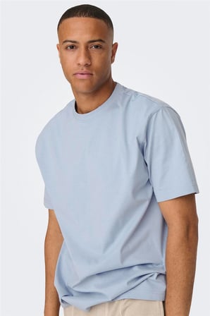 ONSFRED LIFE RLX SS TEE NOOS Erkek Mavi T-Shirt - 22022532