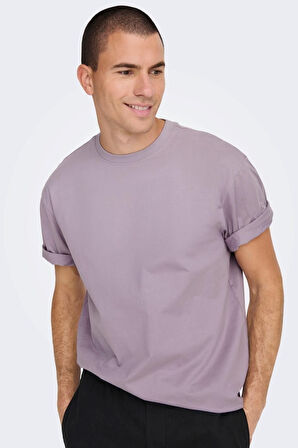 ONSFRED LIFE RLX SS TEE NOOS Erkek Gri T-Shirt - 22022532