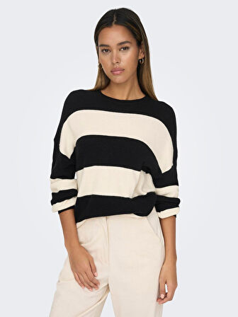 Only Onlatia L/S Stripe Pullover Kadın Kazak