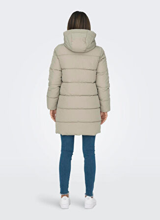 Only Açık Kahve Kadın Kaban ONLDOLLY LONG PUFFER COAT OTW NOOS