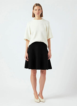 Yas Lastikli Bel Siyah Kadın Düz Kısa Etek YASFONNY HW KNIT SKIRT S. NOOS