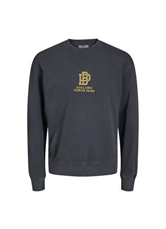 Jack & Jones Bisiklet Yaka Siyah Erkek Sweatshırt JPRBLUPETE SWEAT CREW NECK