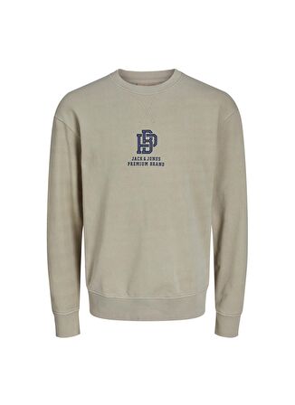 Jack & Jones Bisiklet Yaka Kırık Beyaz Erkek Sweatshırt JPRBLUPETE SWEAT CREW NECK