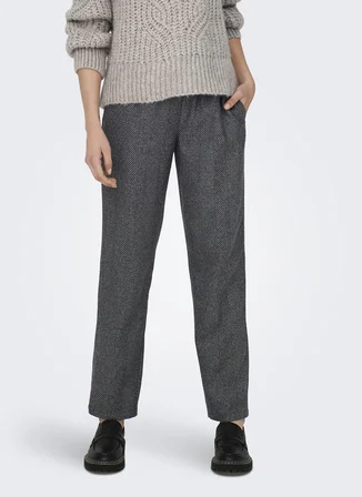 Only Yüksek Bel Normal Gri Kadın Pantolon ONLSHAY HW HB PULL-UP PANT TLR