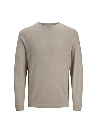 Jack & Jones Bisiklet Yaka Standart Taş Erkek Kazak 12240711_JPRBLAANDERSON KNIT STRUCT