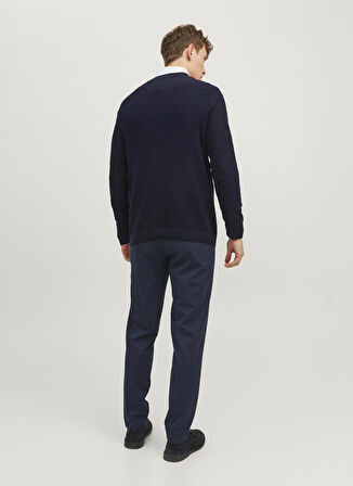 Jack & Jones Bisiklet Yaka Standart Lacivert Erkek Kazak 12240711_JPRBLAANDERSON KNIT STRUCT