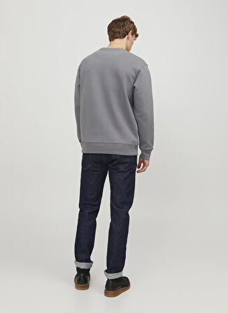 Jack & Jones Yuvarlak Yaka Gri Erkek Sweatshırt 12230356_RDDDEAN SWEAT CREW NECK L/