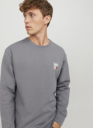 Jack & Jones Yuvarlak Yaka Gri Erkek Sweatshırt 12230356_RDDDEAN SWEAT CREW NECK L/
