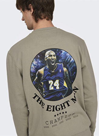 Only & Sons O Yaka Açık Kahve Erkek Sweatshırt 22027894_ONSCELEBRITY REG CREW NECK