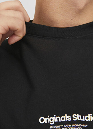 Jack & Jones Yuvarlak Yaka Siyah Erkek T-Shirt 12240121_JORVESTERBRO TEE SS CREW N