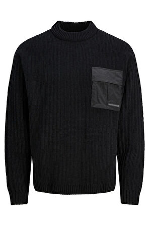 Jack & Jones Erkek Cep Detaylı Bisiklet Yaka Sweatshirt Kazak - 12242984