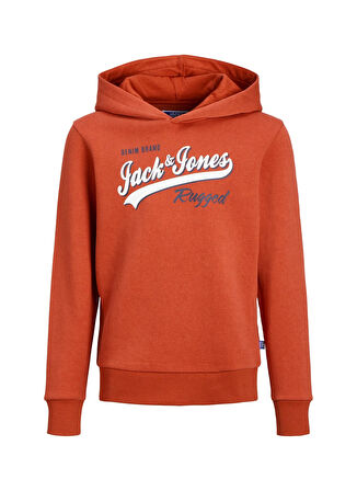 Jack & Jones Baskılı Erkek Çocuk Kırmızı Sweatshırt JJELOGO SWEAT HOOD 2 COL 22/23 NOOS